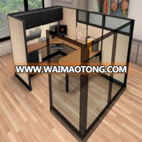 Aluminum frame partition modern office furniture workstations single cubicle design