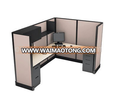 1 seat traditional wood office workstation cubicle partition