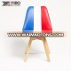 YB-575 Colorful Comfortable Fabric Leisure Dining Chair With Wooden Legs