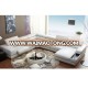 Modern Royal Style Top Grade Import Leather Sofa Living Room U Shape Sofa Set