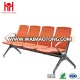 High quality contemporary 4-seater orange steel chair for public area